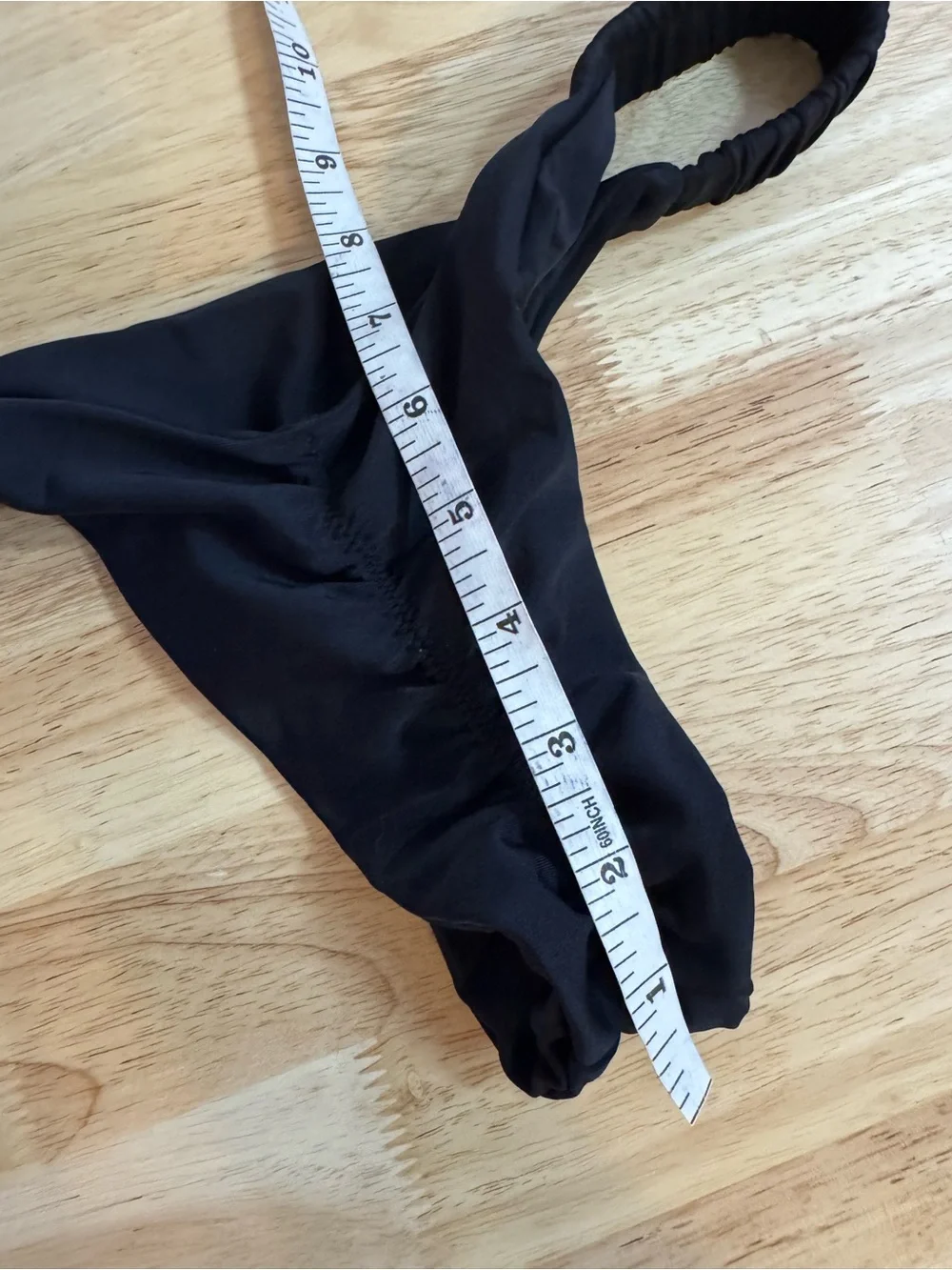 Black Thong Low Rise Scrunch Bottoms